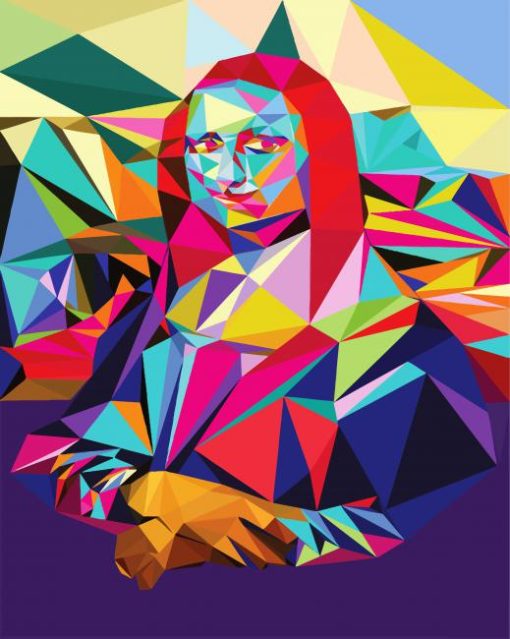 Colorful Abstract Mona Lisa paint by numbers