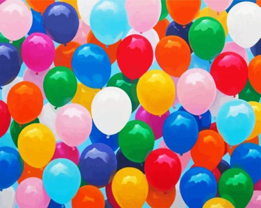 Colorful Balloons paint by numbers