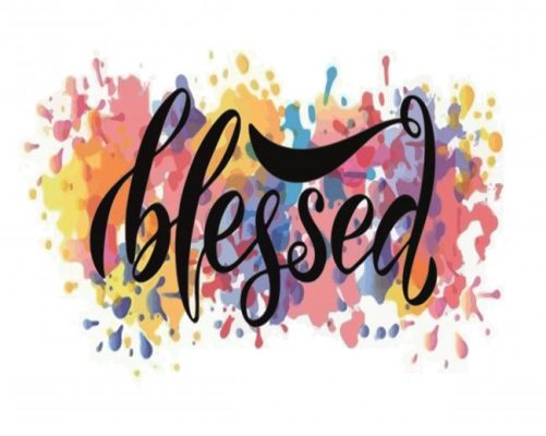 Colorful Blessed Quote paint by numbers