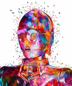 Colorful C3PO Robot paint by numbers