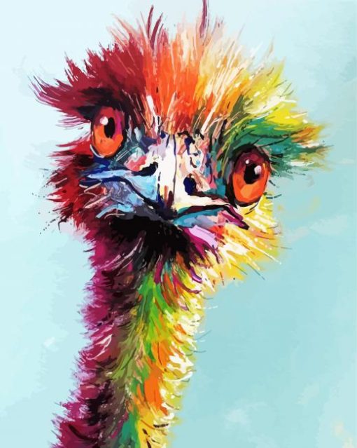 Colorful Emu paint by numbers