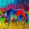 Colorful Grizzly Bear paint by numbers