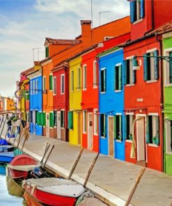 Colorful Houses Burano paint by numbers