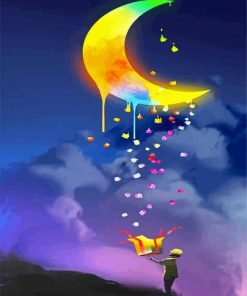 Colorful Magical Moon paint by numbers