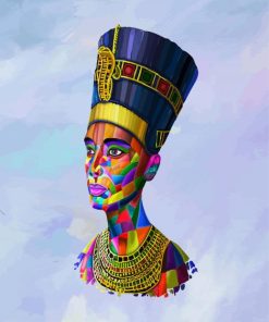 Colorful Queen Nefertiti paint by numbers