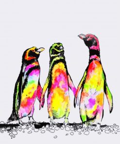 Colorful Penguin Art paint by numbers