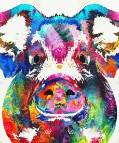 Colorful Pig Art paint by numbers