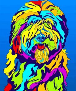 Colorful Sheepdog paint by numbers