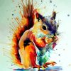 Colorful Splash Squirrel paint by numbers