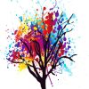 Colorful Splash Tree paint by numbers