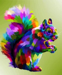 Colorful Squirrel Art paint by numbers