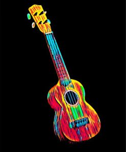 Colorful Ukulele Guitar paint by numbers