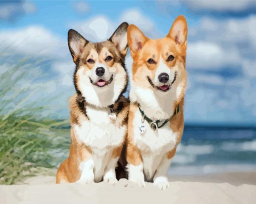 Corgis Puppies Dogs paint by numbers