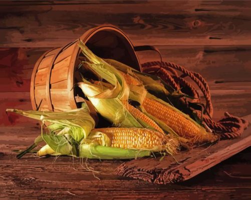 Corn Harvest Still Life paint by numbers