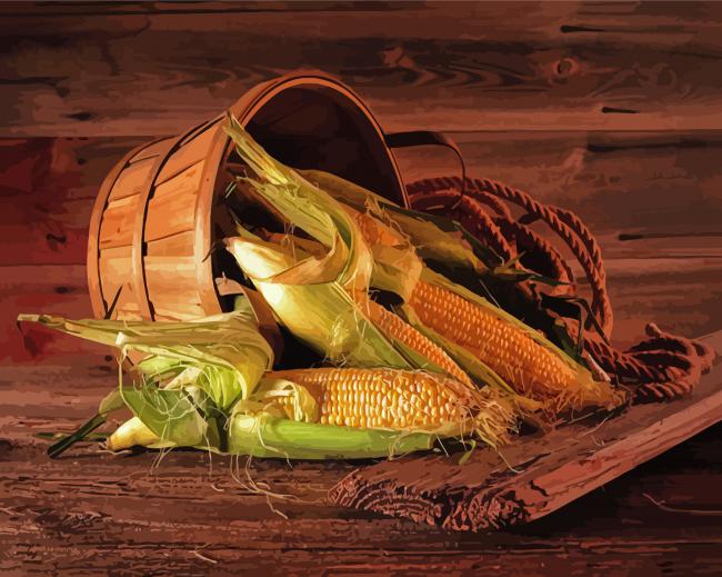 Corn Harvest Still Life paint by numbers