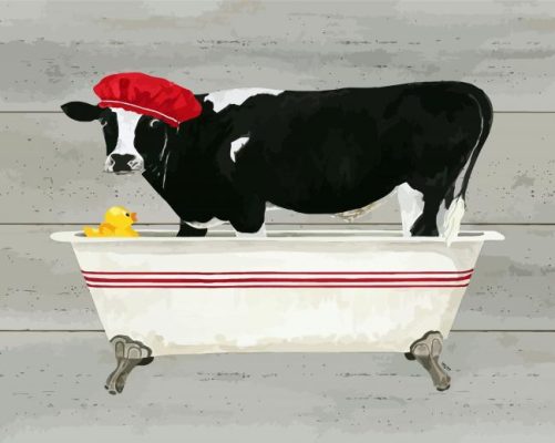 Cow In Tub paint by numbers