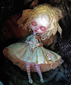 Scary Doll With Red Eyes paint by numbers