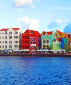 Curacao Colorful Buildings paint by numbers