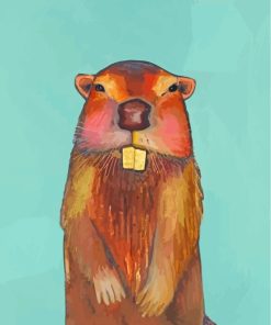 Cute Beaver Animal paint by numbers