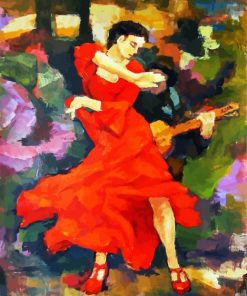 Dancer In Red Dress paint by numbers