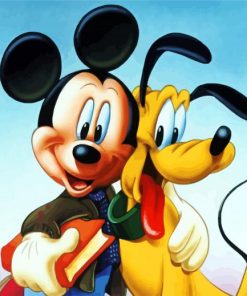 Mickey Mouse And Pluto paint by numbers