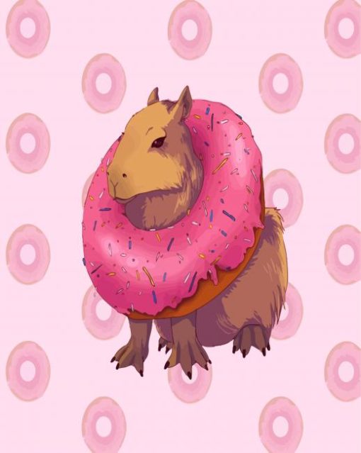 Capybara Into Donuts paint by numbers