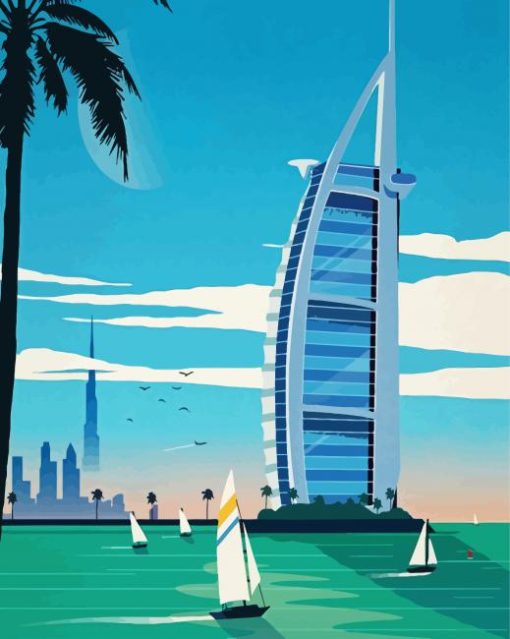 Burj Al Arab Dubai paint by numbers