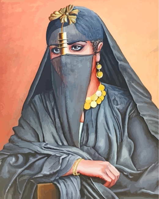 Egyptian Arabian Woman paint by numbers