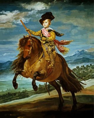 Equestrian Portrait Of Prince Balthasar Charles paint by numbers