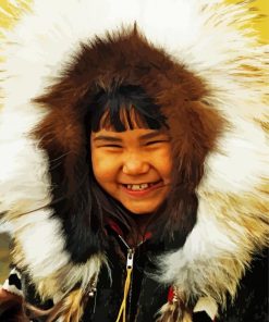 Cheerful Eskimo Boy paint by numbers