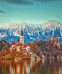 Lake Bled Slovenia paint by numbers