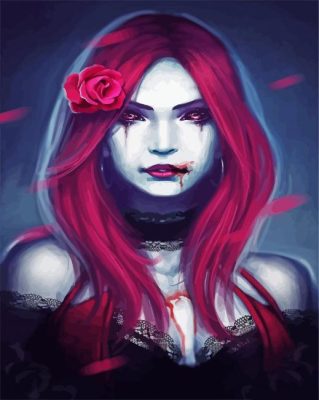 Fantasy Gothic Vampire paint by numbers