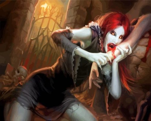 Fantasy Scary Vampire paint by numbers