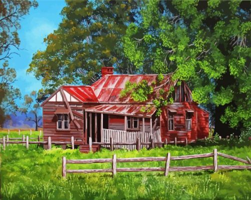 Farm Wooden House paint by numbers