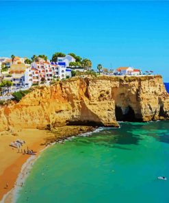 Faro Beach Portugal paint by numbers