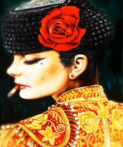 Female Matador Smoking paint by numbers