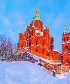 Snowy Uspenski Cathedral paint by numbers