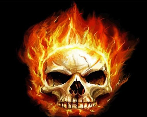 Fire Skull Head paint by numbers