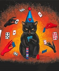 Black Cat Gambling paint by numbers