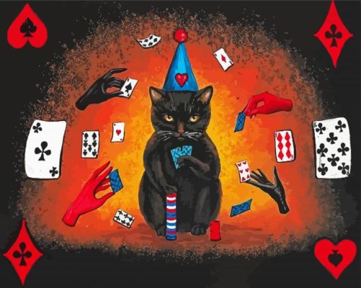 Black Cat Gambling paint by numbers