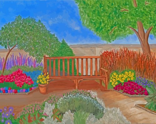 Garden Bench paint by numbers