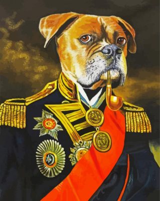 General Dog With Pipe paint by numbers