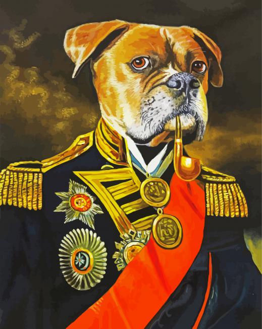 General Dog With Pipe paint by numbers