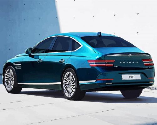 Luxury Blue Genesis Car paint by numbers