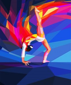 Geometric Gymnastic Girl paint by numbers