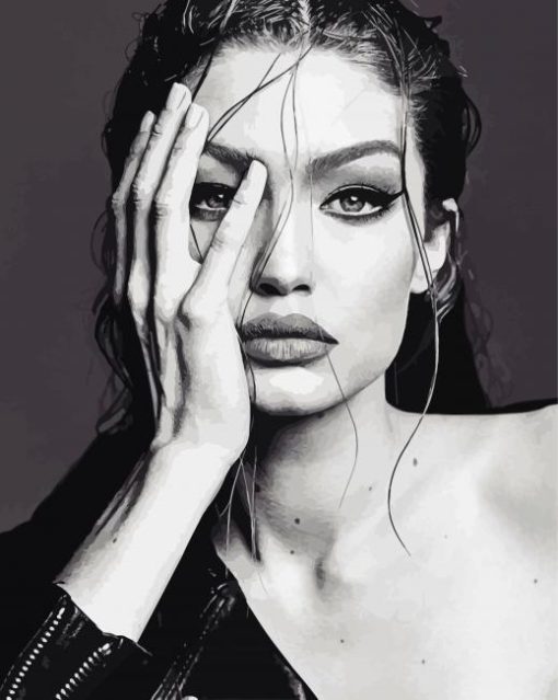 Black And White Gigi Hadid paint by numbers