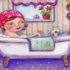 Girl's Bath Time paint by numbers