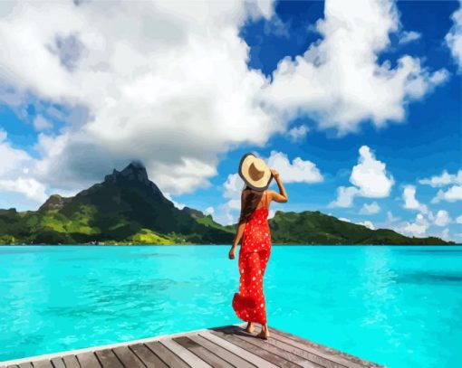 Girl In Polynesia Island paint by numbers