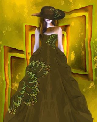 Girl With Ball Gown Art paint by numbers