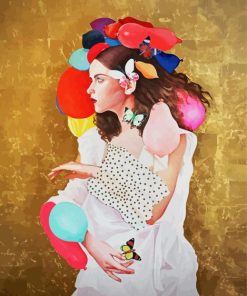 Girl With Balloons paint by numbers